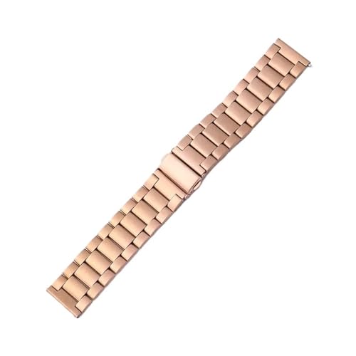 MUXUMAO 20mm 22mm Schnellverschluss Volledelstahl-Armband Armbanduhr Universal Metall Ersatzarmband(Rose Gold_20mm) von MUXUMAO