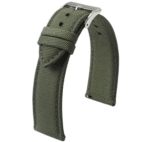 MUXUMAO 20mm 22mm Segeltuch Uhrenarmband Zweiseitiges Nylonarmband Schnellverschlussband Sport for Männer(Green,22mm) von MUXUMAO