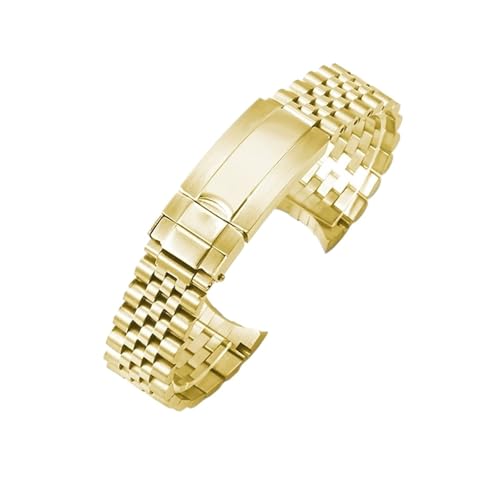 MUXUMAO 20mm Schnellverschluss Volledelstahl-Armband Armbanduhr Universal Metall Ersatzarmband(Gold_20mm) von MUXUMAO