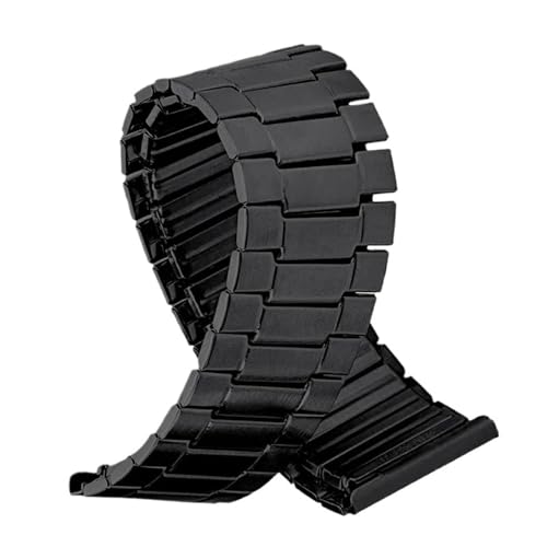 MUXUMAO 22mm Edelstahl Uhrenarmband Elastisches Stretch-Metallband Herren Damen Bacelet Universal-Ersatzarmband(Black) von MUXUMAO
