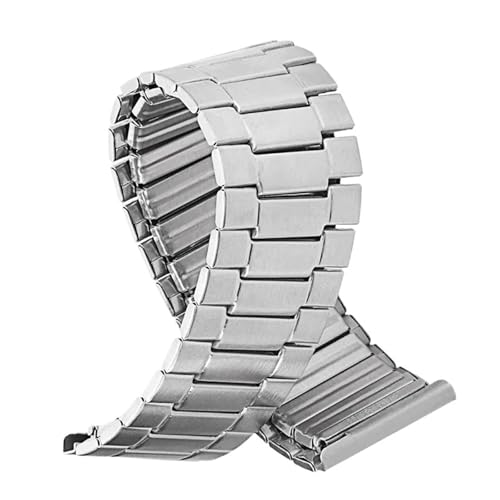 MUXUMAO 22mm Edelstahl Uhrenarmband Elastisches Stretch-Metallband Herren Damen Bacelet Universal-Ersatzarmband(Silver) von MUXUMAO