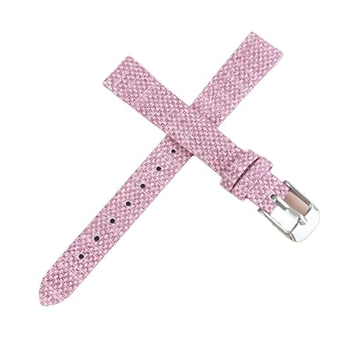 MUXUMAO 8mm 10mm 12mm 14mm 16mm Vintage Retro Denim for Frau Nylon Uhrenarmband Canvas Band Gestricktes Muster Personalisiertes Uhrenarmband(Pink,8mm) von MUXUMAO