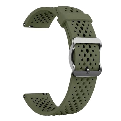 MUXUMAO Allgemeines Uhrenarmband 22 mm for Herren-Uhrenarmband, Silikon, sportlich, atmungsaktiv(Dark green) von MUXUMAO