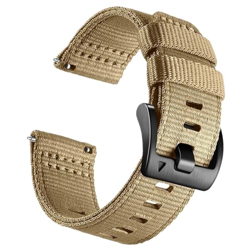MUXUMAO Canvas Quick Release Nylon Uhrenarmband 20mm 22mm Ersatzuhrenarmbänder for Männer Frauen(Khaki_22mm) von MUXUMAO