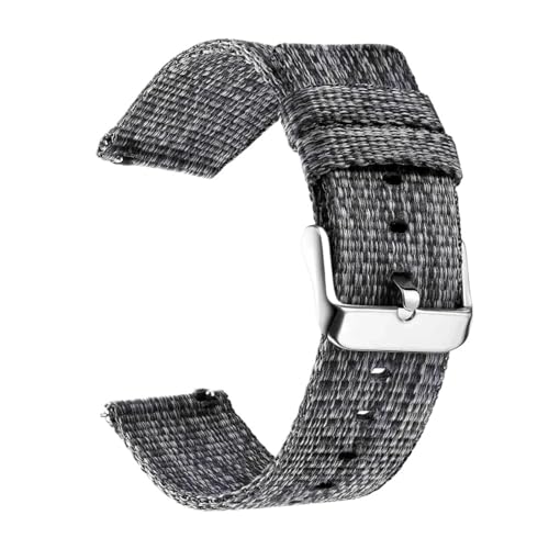 MUXUMAO Canvas-Uhrenarmband mit Schnellverschluss, 18 mm, 20 mm, 22 mm, Nylon-Ersatz-Uhrenarmbänder for Männer und Frauen(Gray_20mm) von MUXUMAO