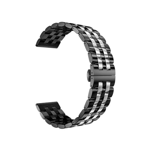 MUXUMAO Edelstahl-Armbanduhr Universal Metall Ersatz Uhrenarmband Schnellverschluss 16mm 18mm 20mm 22mm(Black Silver_18mm) von MUXUMAO