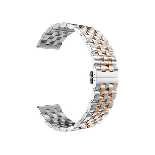 MUXUMAO Edelstahl-Armbanduhr Universal Metall Ersatz Uhrenarmband Schnellverschluss 16mm 18mm 20mm 22mm(Rose Silver_18mm) von MUXUMAO