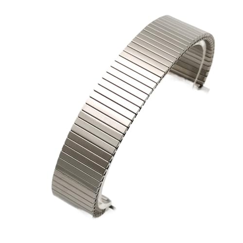 MUXUMAO Edelstahl Elastisches Armband Stretch 16-22mm Stretch Expansion Metall Uhrenarmband Männer Frauen Band(Silver1) von MUXUMAO