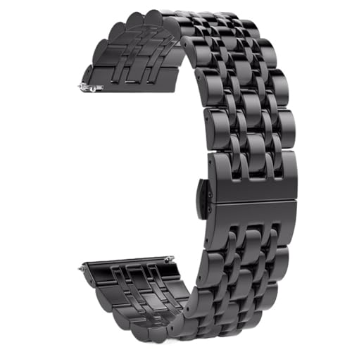 MUXUMAO Edelstahlarmband 22 mm 20 mm Band Schnellverschluss Universalarmband(Black,20MM) von MUXUMAO