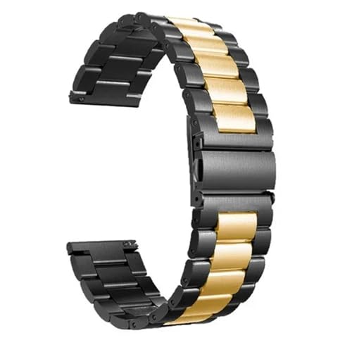 MUXUMAO Edelstahlarmband Uhrenarmband Ersatz Metallband Armband for 14mm 16mm 18mm 20mm 22mm(Black gold_14mm) von MUXUMAO