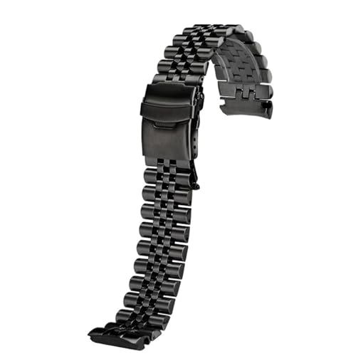 MUXUMAO Ersatz-Uhrenarmband aus massivem Edelstahl mit Schnellverschluss, 12–22 mm(Black,13mm) von MUXUMAO