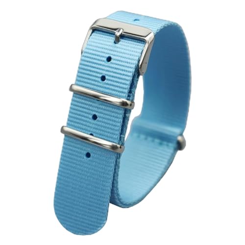 MUXUMAO Geflochtenes Nylon-Uhrenarmband for Männer und Frauen, Schnellverschluss, Edelstahlschnalle, 18 mm, 20 mm, 22 mm(Blue 1_22mm) von MUXUMAO