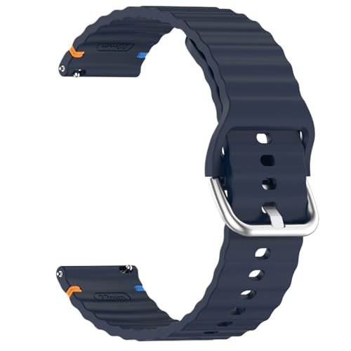 MUXUMAO Männer und Frauen 20mm 22mm weiches Silikon-Armband schwarz Sport Gummi Armband Metallschnalle Universalband(Dark blue,20mm) von MUXUMAO