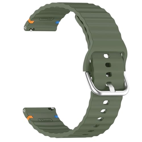 MUXUMAO Männer und Frauen 20mm 22mm weiches Silikon-Armband schwarz Sport Gummi Armband Metallschnalle Universalband(Green,20mm) von MUXUMAO
