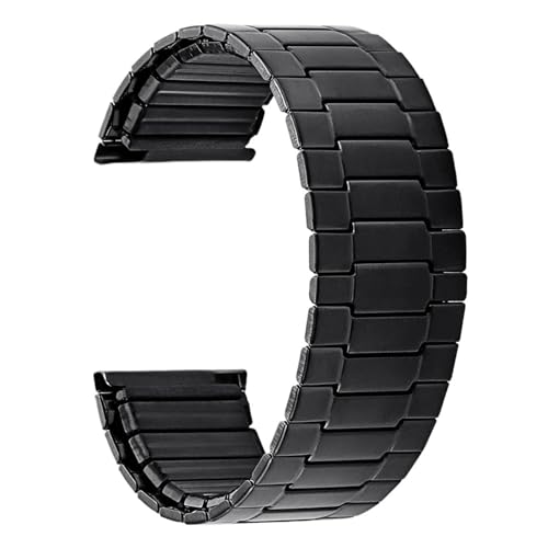 MUXUMAO Metall elastisches Stretchband 22mm Uhrenarmband Edelstahl-Erweiterungsband(Black,M_22MM) von MUXUMAO
