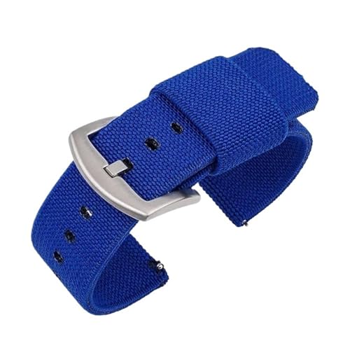 MUXUMAO Nylon-Uhrenarmband 18 mm 20 mm 22 mm 24 mm, gewebtes elastisches Armband, Schnellverschluss-Armband, Herren-Sportuhrenarmband(Blue_20mm) von MUXUMAO