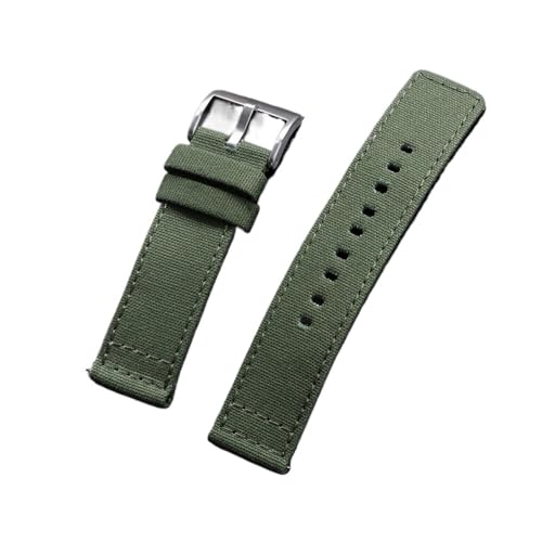 MUXUMAO Nylon Uhrenarmband 20mm 22mm Band Nylon Canvas Armband Männer Frauen Soft Sport(Green_22mm) von MUXUMAO