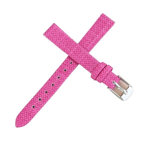 MUXUMAO Nylon Uhrenarmband 8mm 10mm 12mm 14mm 16mm Canvas Uhrenarmbänder Frau Universal Armband(Pink,8mm) von MUXUMAO