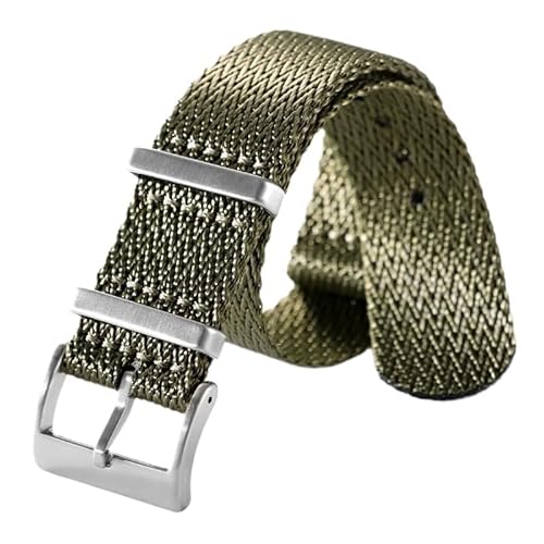 MUXUMAO Nylon Uhrenarmband Armband Stoff Canvas Armband Herren Sport Armband 18mm 20mm 22mm(Green,22mm) von MUXUMAO