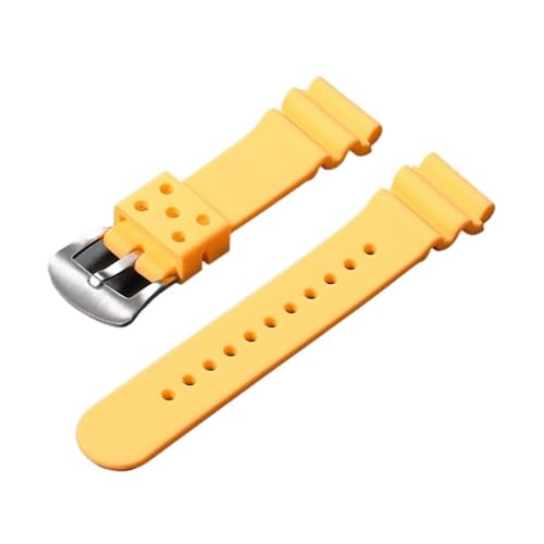 MUXUMAO Quick Release 20mm 22mm Silikon Armband Uhr Band Männer Frauen Sport Gummi Handgelenk Armband Zubehör Universal(Yellow_20mm) von MUXUMAO