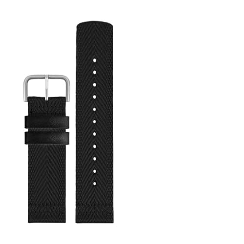 MUXUMAO Quick Release Nylon Uhrenarmband 23mm 24mm Universal Handgelenk Armbänder Canvas Uhrenarmband Männer Sport(Black_24mm) von MUXUMAO