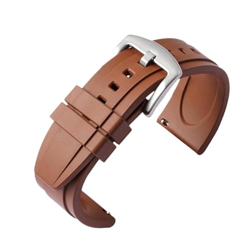 MUXUMAO Schnell demontierbares Universal-Gummiarmband 20 mm 22 mm Sport-Silikon-Uhrenarmband(Brown 1,22mm) von MUXUMAO