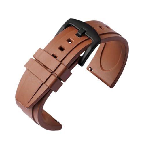 MUXUMAO Schnell demontierbares Universal-Gummiarmband 20 mm 22 mm Sport-Silikon-Uhrenarmband(Brown 2,20mm) von MUXUMAO