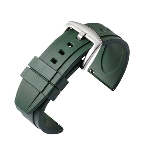 MUXUMAO Schnell demontierbares Universal-Gummiarmband 20 mm 22 mm Sport-Silikon-Uhrenarmband(Green 1,20mm) von MUXUMAO