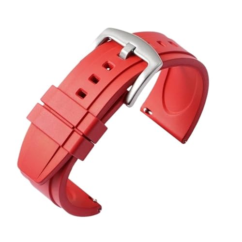 MUXUMAO Schnell demontierbares Universal-Gummiarmband 20 mm 22 mm Sport-Silikon-Uhrenarmband(Red 1,20mm) von MUXUMAO