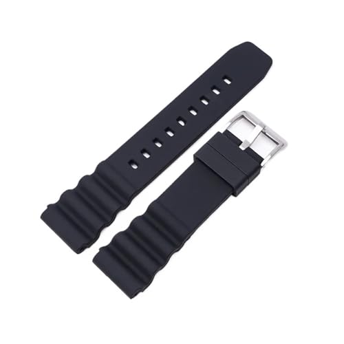 MUXUMAO Schnellverschluss 20mm 22mm Silikon Uhrenarmband Armband Sportarmband(Black,22mm) von MUXUMAO