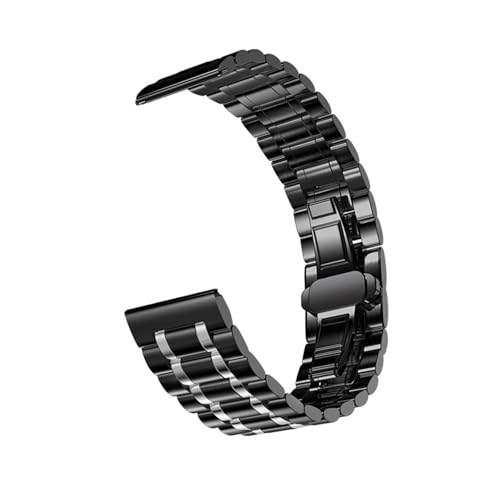 MUXUMAO Schnellverschluss-Armband aus Edelstahl, 20 mm, 22 mm, Armbanduhr, universelles Ersatzarmband aus Metall(Black Silver_22mm) von MUXUMAO