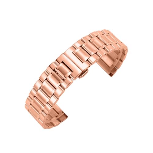 MUXUMAO Schnellverschluss-Armband aus Edelstahl for Armbanduhren, universelles Ersatzarmband aus Metall, 12–22 mm(Rose Gold_17mm) von MUXUMAO
