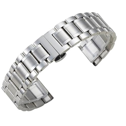 MUXUMAO Schnellverschluss-Ersatzuhrenarmbänder for Herren und Damen, universelle Edelstahl-Uhrenarmbänder 12/14/16/18/20/22 mm, Metallarmband(Silver,17mm) von MUXUMAO