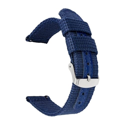 MUXUMAO Schnellverschluss-Nylon-Uhrenarmband 18 mm 20 mm 22 mm 24 mm Universal-Armbänder aus Segeltuch for Herren und Sportuhren(Dark Blue_18mm) von MUXUMAO