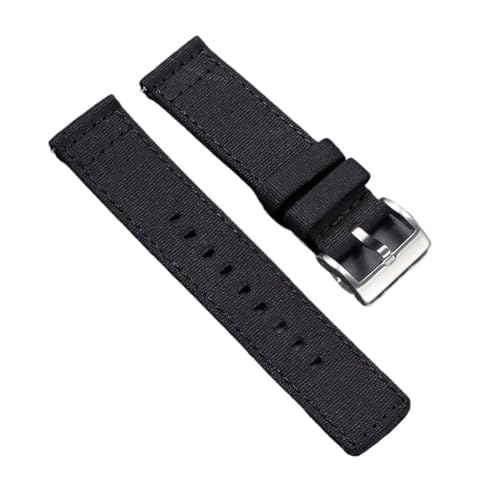 MUXUMAO Schnellverschluss-Uhrenarmband aus Nylon for Männer und Frauen, 20 mm 22 mm Universal-Uhrenarmband(Black,20mm) von MUXUMAO