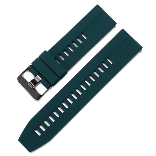 MUXUMAO Silikon-Uhrenarmbänder, 20 mm, weiche, bequeme Gummi-Uhrenarmbänder, kompatibel mit Uhrenarmbändern, Zubehör(Dark green) von MUXUMAO