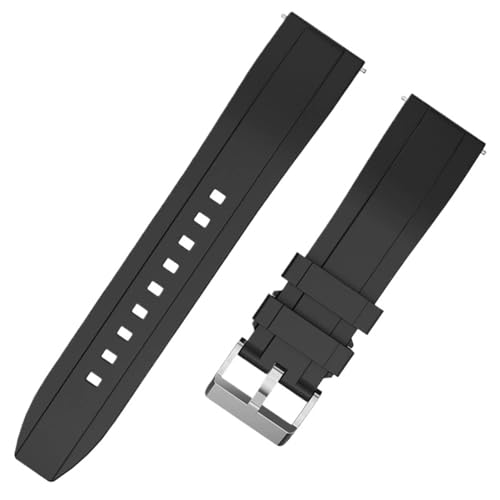 MUXUMAO Silikon-Uhrenarmband, Schnellverschluss, Gummiband, 22 mm, Ersatzarmband for Damen und Herren, Zubehör(Black) von MUXUMAO