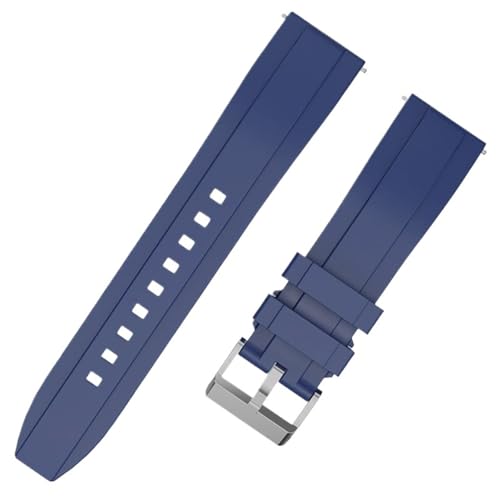 MUXUMAO Silikon-Uhrenarmband, Schnellverschluss, Gummiband, 22 mm, Ersatzarmband for Damen und Herren, Zubehör(Blue 2) von MUXUMAO