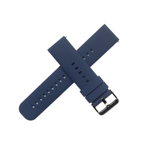 MUXUMAO Silikon Uhrenarmband 18mm 20mm 22mm Damen und Herren Sportarmband Uhrenersatz Watchban(Dark blue,18mm) von MUXUMAO