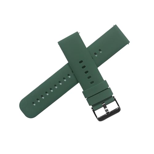 MUXUMAO Silikon Uhrenarmband 18mm 20mm 22mm Damen und Herren Sportarmband Uhrenersatz Watchban(Green,18mm) von MUXUMAO