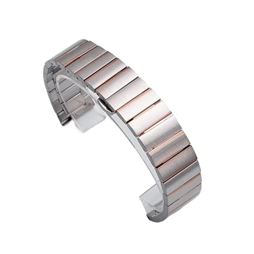 MUXUMAO Smart Watch Straps 18mm Edelstahl Watch StrapUniversal Watchbands(Silver rose) von MUXUMAO