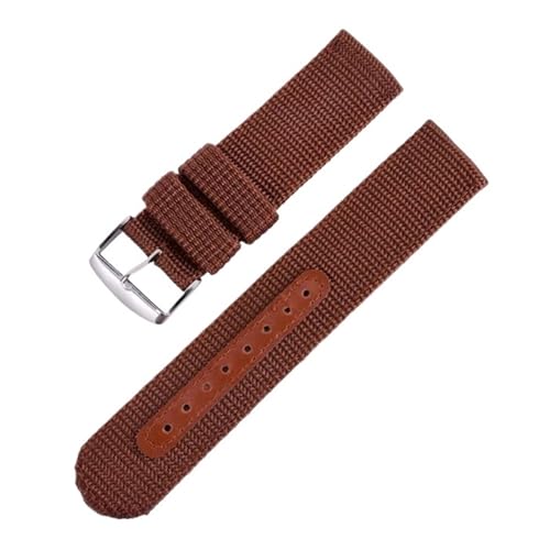 MUXUMAO Uhrenarmband 18mm 20mm 22mm 24mm Nylon Silikon Uhrenarmband Männer Gummiarmband(Brown,20mm) von MUXUMAO