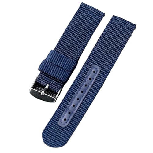 MUXUMAO Uhrenarmband 18mm 20mm 22mm 24mm Nylon Silikon Uhrenarmband Männer Gummiarmband(Dark blue,18mm) von MUXUMAO