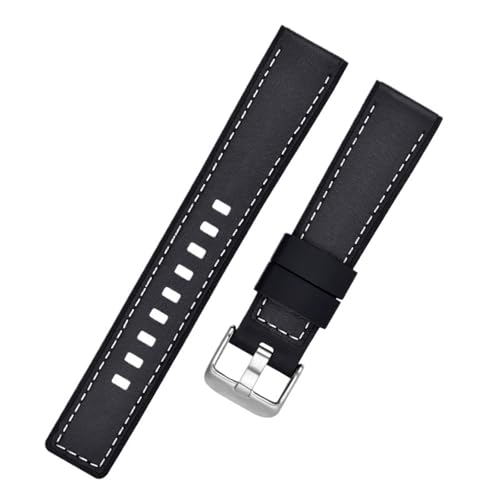 MUXUMAO Uhrenarmband aus Silikonkautschuk, Schnellverschluss, 20 mm, universelles Ersatzarmband, Lederarmband(Black) von MUXUMAO