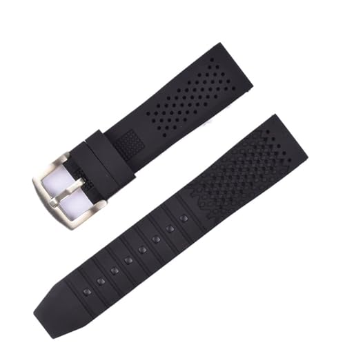 MUXUMAO Universal Flachkopf Herren- und Damenuhr Gerades Ohr Silikonarmband Sport Einfarbig 18/20/22/24 mm Band(Black,20mm) von MUXUMAO