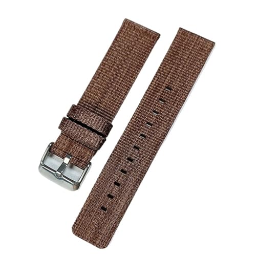 MUXUMAO Vielseitiges Nylon-Uhrenarmband for Damen und Herren, Schnellverschluss-Uhrenarmband aus Canvas 18/20/22 mm(Brown,18mm) von MUXUMAO