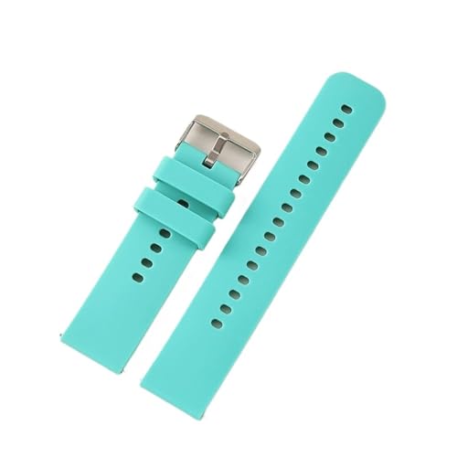 MUXUMAO Weiches Silikon-Uhrenarmband, 22 mm, Schnellverschluss, universelle Armbänder(Light blue) von MUXUMAO