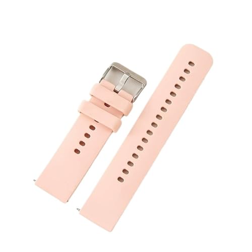 MUXUMAO Weiches Silikon-Uhrenarmband, 22 mm, Schnellverschluss, universelle Armbänder(Pink) von MUXUMAO