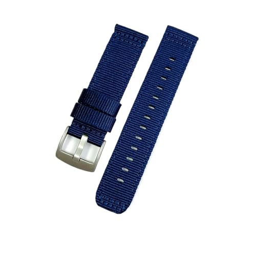 Nylon-Uhrenarmband, universelles Ersatz-Canvas-Band for Herren und Damen, 20 mm, 22 mm, 24 mm(Dark blue,24mm) von MUXUMAO