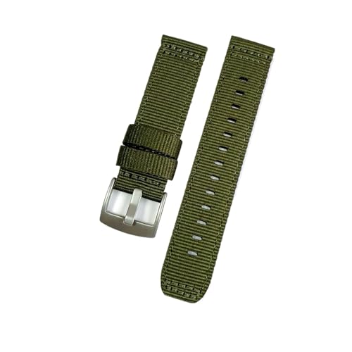 Nylon-Uhrenarmband, universelles Ersatz-Canvas-Band for Herren und Damen, 20 mm, 22 mm, 24 mm(Green,24mm) von MUXUMAO